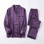 Silk Night Suit - Purple