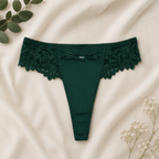 Green Lace Thong Panty for Women