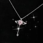 Sparkle Pink Heart - Necklace