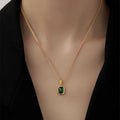 Luxury Emerald Green Pendant Necklace for Women