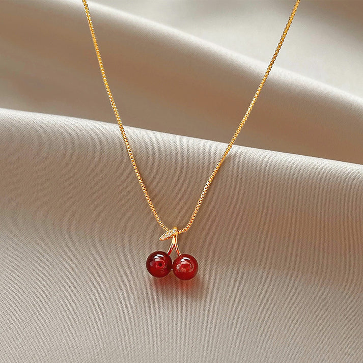 Luxury Cherry Pendant Necklace for Women