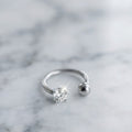 Minimalist Open silver Hoop Nose Pin
