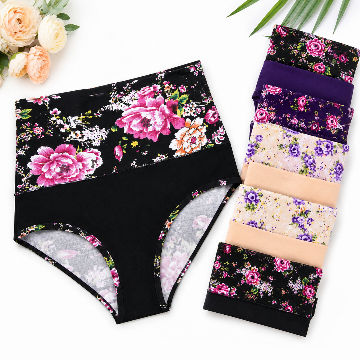 High Waist Floral Cotton Panty for Women