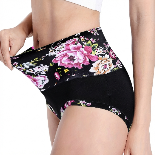 High Waist Floral Cotton Panty for Women