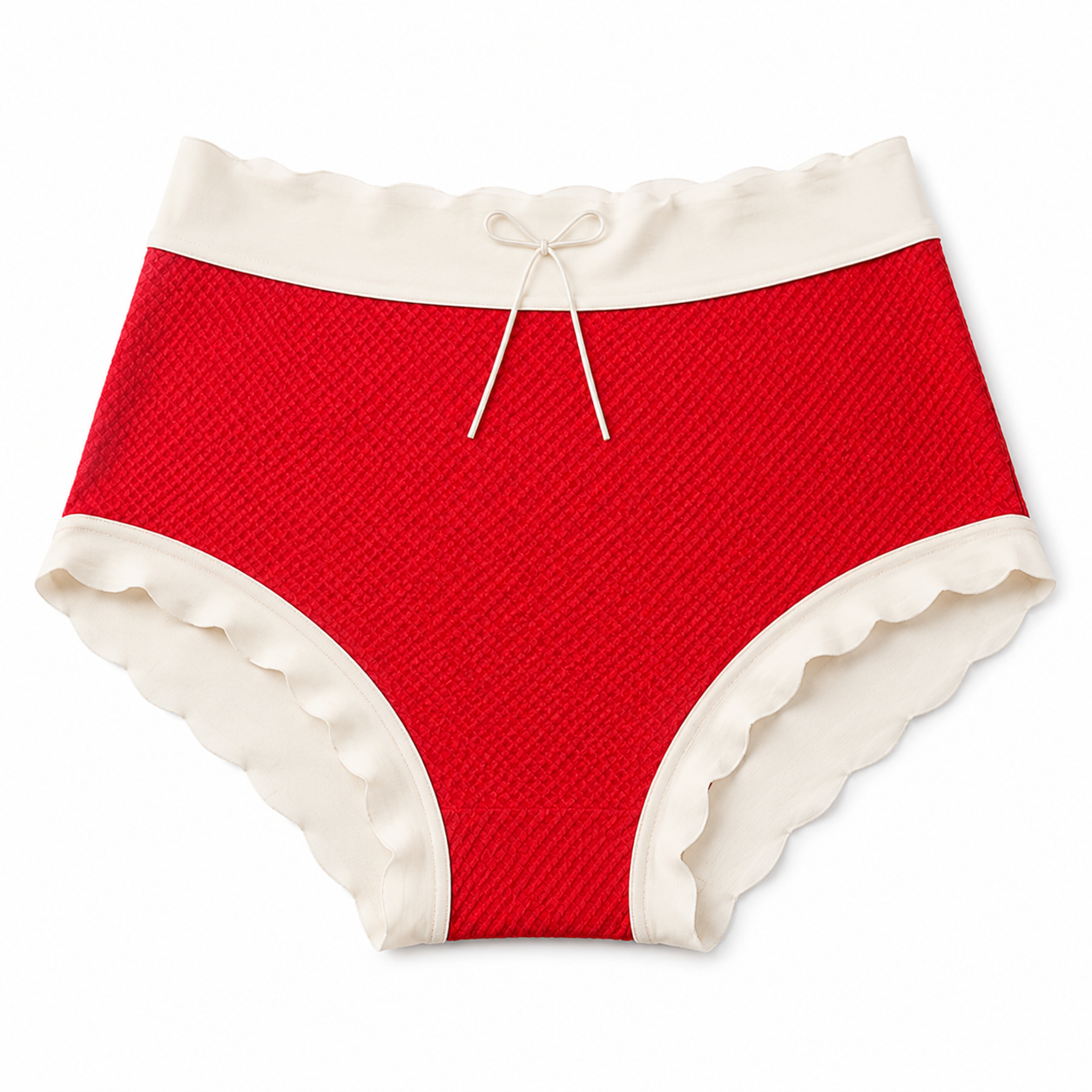 High Waist Textured Cotton Panty