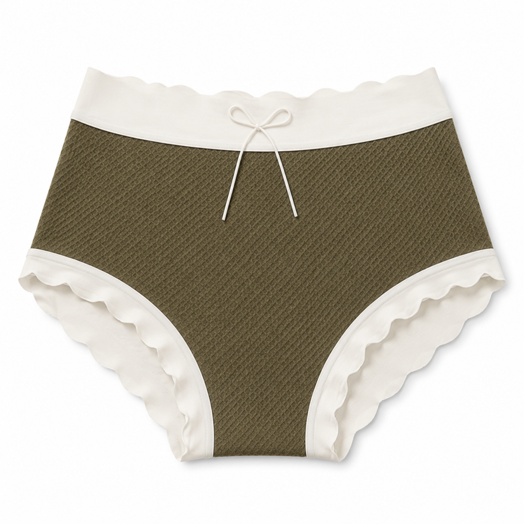 High Waist Textured Cotton Panty