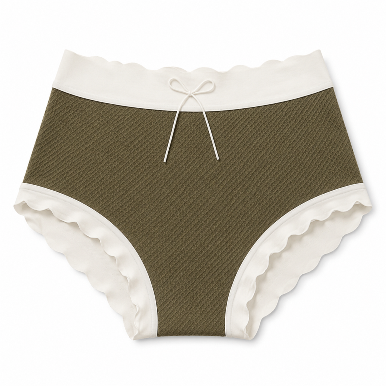 High Waist Textured Cotton Panty