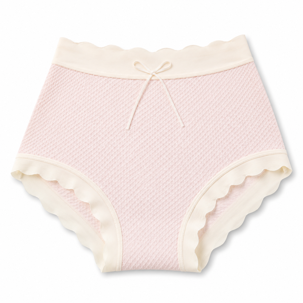 High Waist Textured Cotton Panty