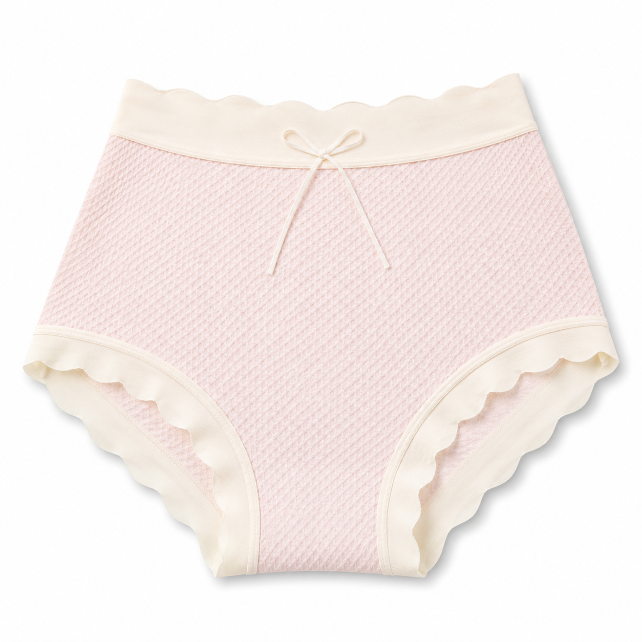 High Waist Textured Cotton Panty