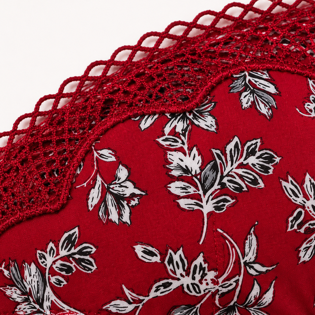 Floral Printed Lace Padded Bra for Women