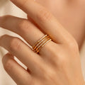 Elegant Multi-Layer Gold Plated Crystal Ring