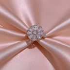 Pink Diamond Flower Silver - Ring