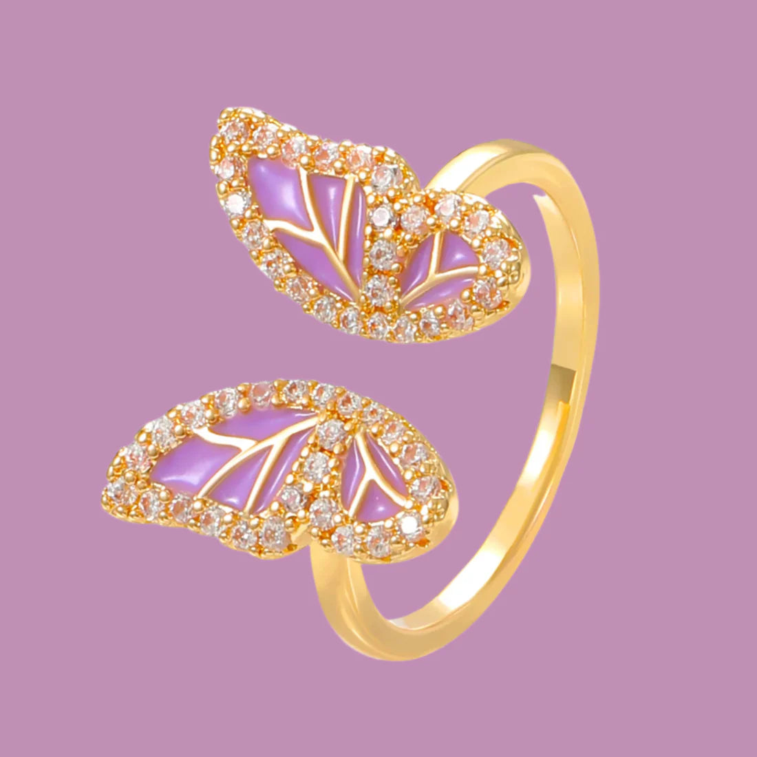 Purple Butterfly Gold - Ring 5 1