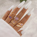 Love & Purple Diamond - Ring Set Of 5