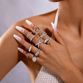 Luxury Silver - Ring Set Of 10 - Style 1