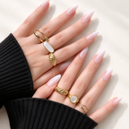 Luxury Gold Adjustable Ring Set for Women