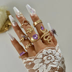 Purple Diamond - Ring Set Of 8