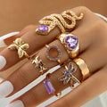 Purple Diamond - Ring Set Of 8