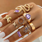 Purple Diamond - Ring Set Of 8