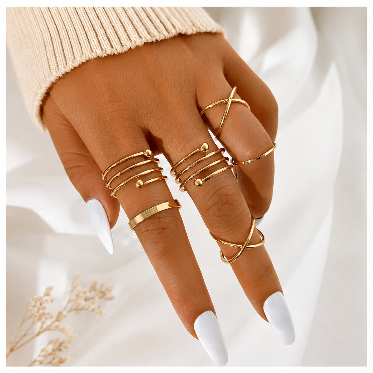 Gold Foil - Ring Set Of 6
