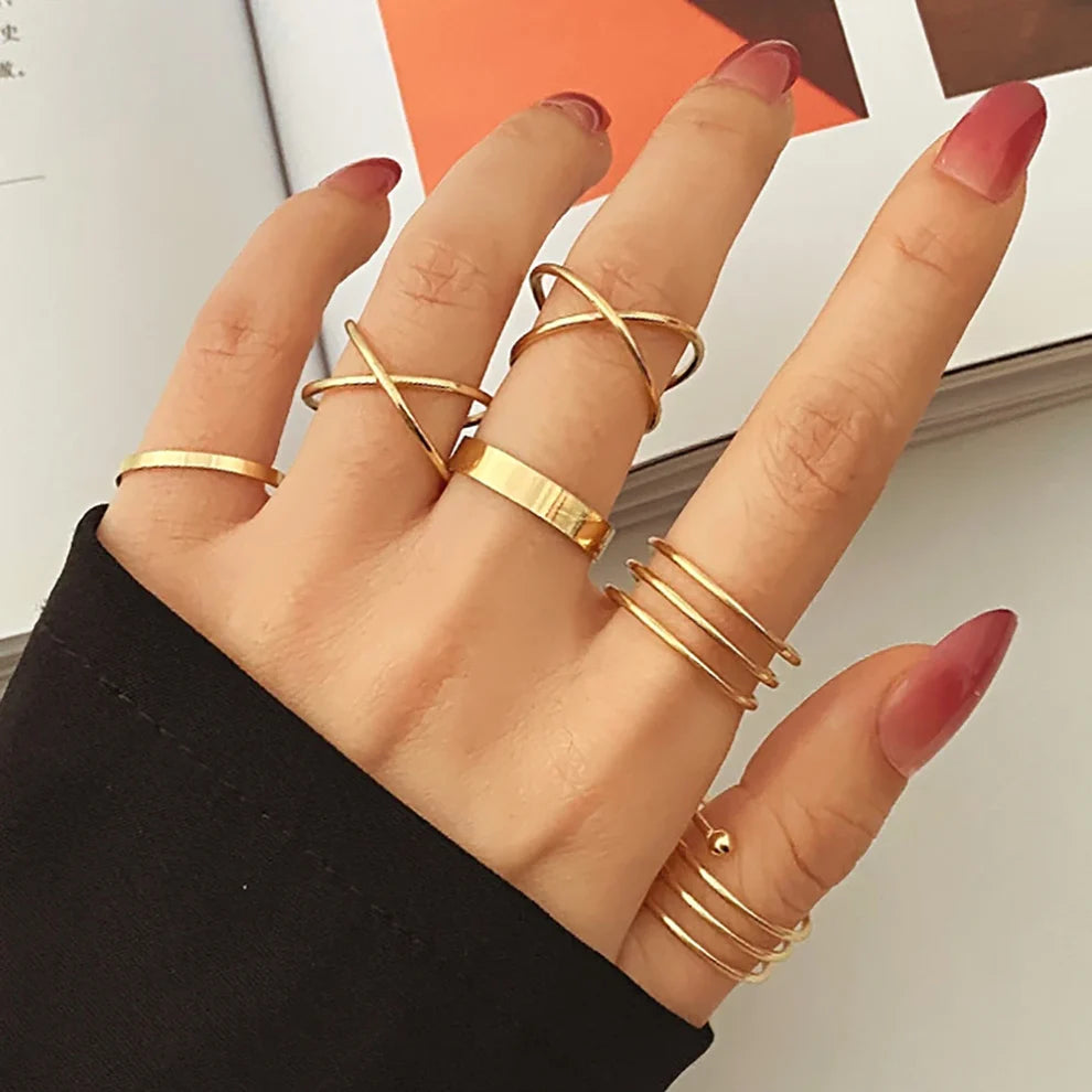 Gold Foil - Ring Set Of 6