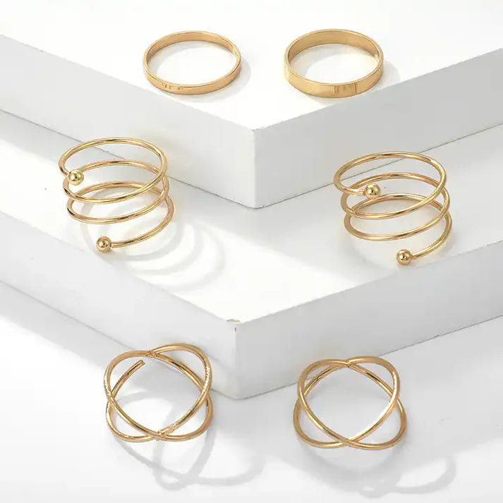 Gold Foil - Ring Set Of 6