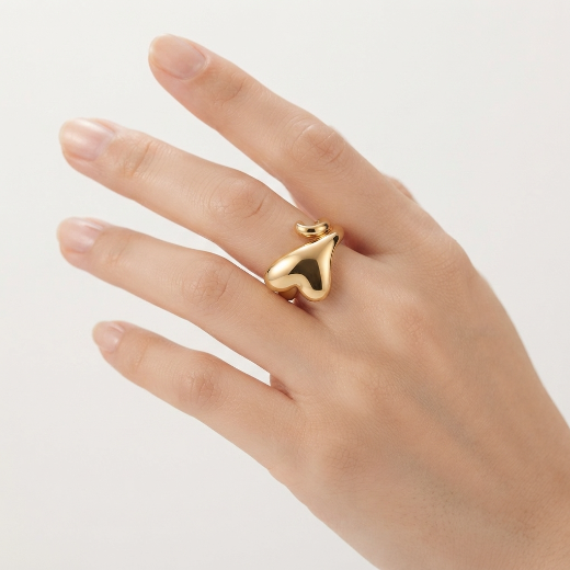 Premium Stainless Steel Adjustable Minimalist Heart Ring