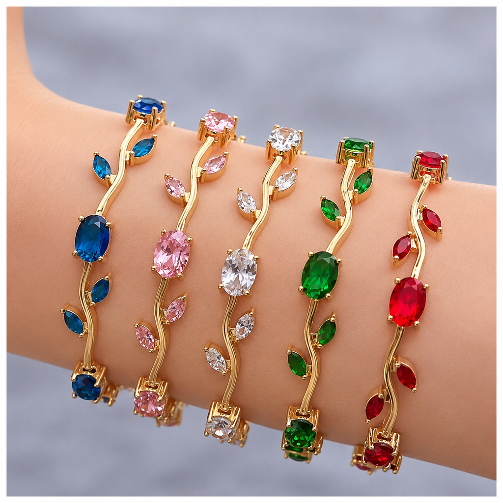 Luxury Colorful Crystal Vine Bracelet