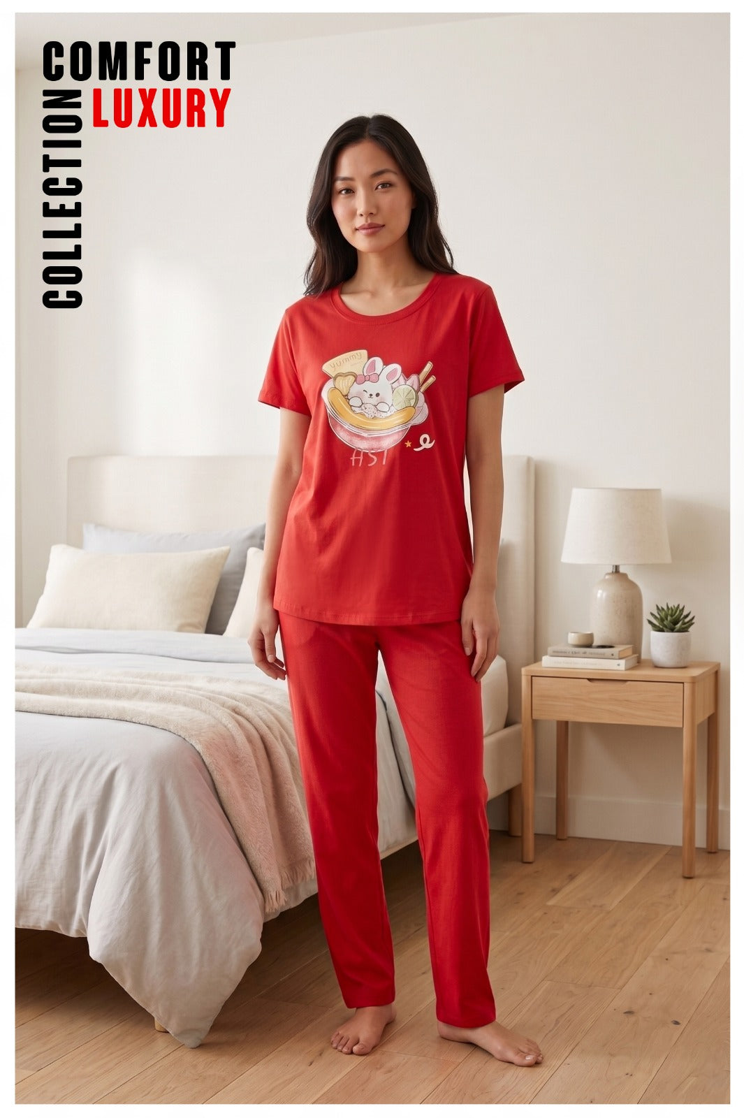 Cute Bunny Printed Women’s Night Suit