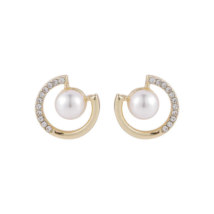 Pearl & Diamond Circle - Earring