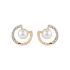 Pearl & Diamond Circle - Earring