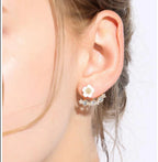 Rose Gold White Flower - Earring