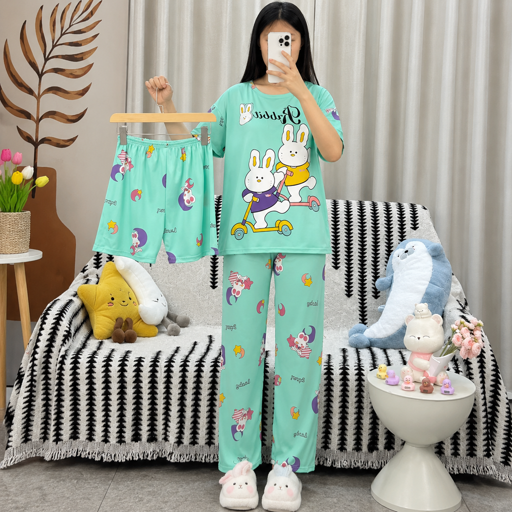 Cute Cartoon Print Women’s Night Suit Set