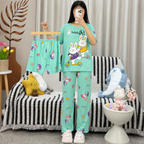 Cute Cartoon Print Women’s Night Suit Set