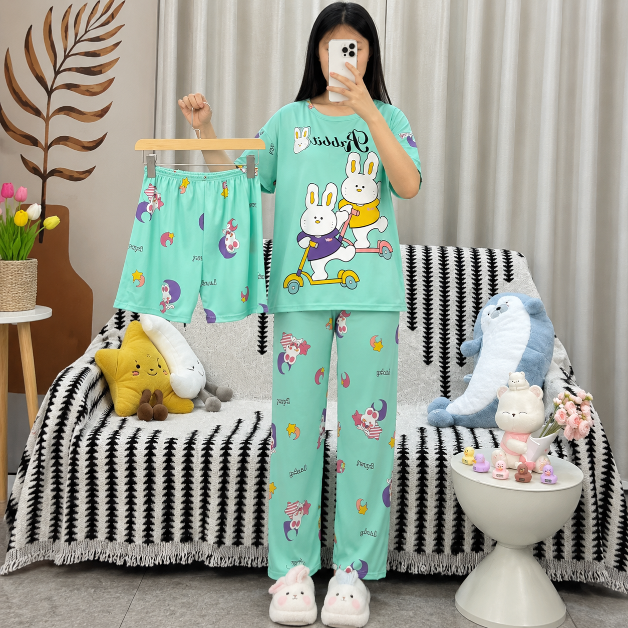 Cute Cartoon Print Women’s Night Suit Set