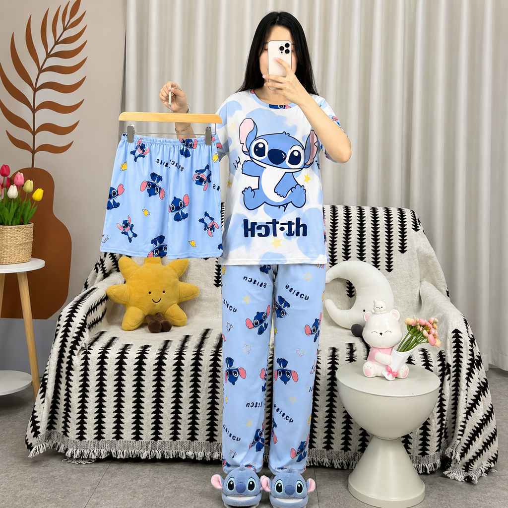 Cute Cartoon Print Women’s Night Suit Set