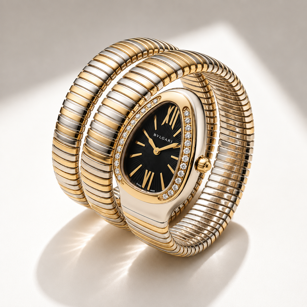 Luxury Gold Serpentine Bracelet Watch for Women